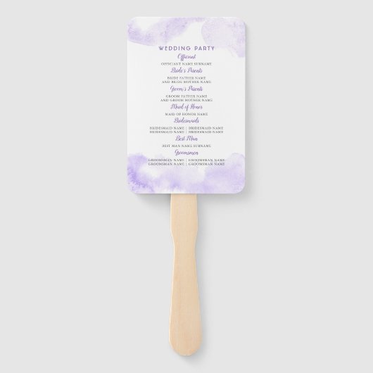 パプルアンドシルバーエレガントフローラ結婚式 プログラム ハンドファン (裏面)