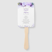 パプルアンドシルバーエレガントフローラ結婚式 プログラム ハンドファン (正面)