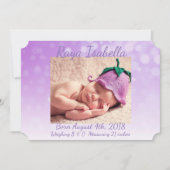 パプルパーソナライズされたベビー写真の誕生のお知らせ 案内状 (正面)