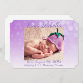 パプルパーソナライズされたベビー写真の誕生のお知らせ 案内状 (正面/裏面)