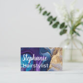 パプルマブルバラパーソナライズされた金ゴールド 名刺 (スタンド正面)