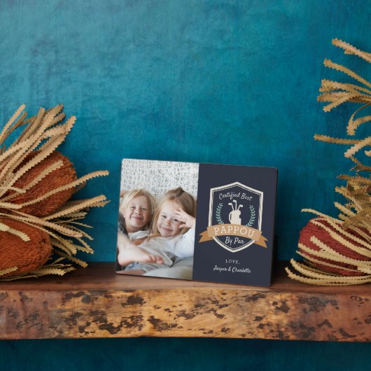 パプー最高のバイパー |ゴルフのおじいちゃん写真 フォトプラーク (側面)