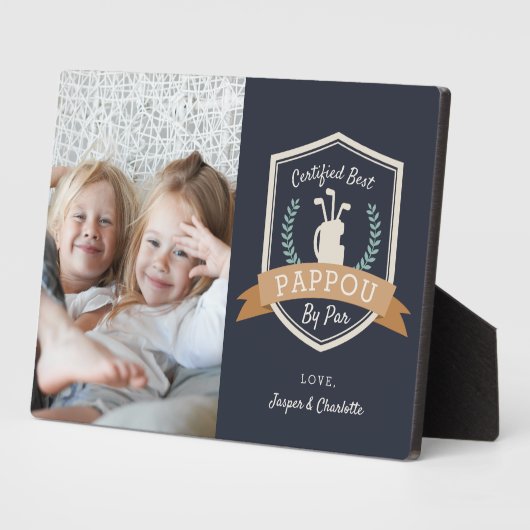 パプー最高のバイパー |ゴルフのおじいちゃん写真 フォトプラーク (側面)