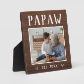 パプ素朴ロパーソナライズされたグランパ写真 フォトプラーク (正面)