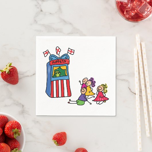 パペットショー紙ナプキンス スタンダードカクテルナプキン