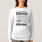 パペット-女性の長袖のワイシャツ--があないで下さい Tシャツ (正面)