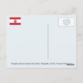 パペテ中国のテ・タヒチのカンティ寺院 ポストカード (裏面)