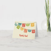 パペルカラフルピカドメキシコのバンティング旗 サンキューカード (正面)