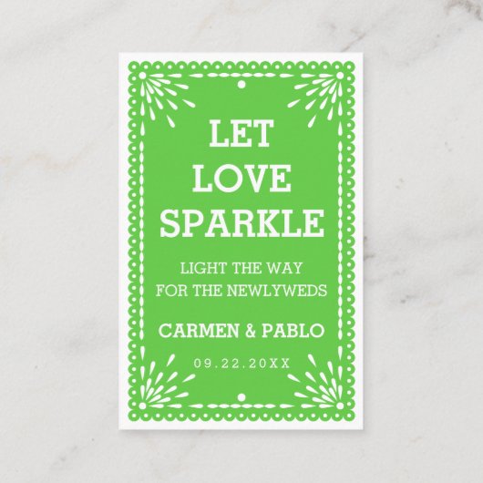 パペルカラフルピカド結婚メキシコの送信ラベル 名刺 (裏面)