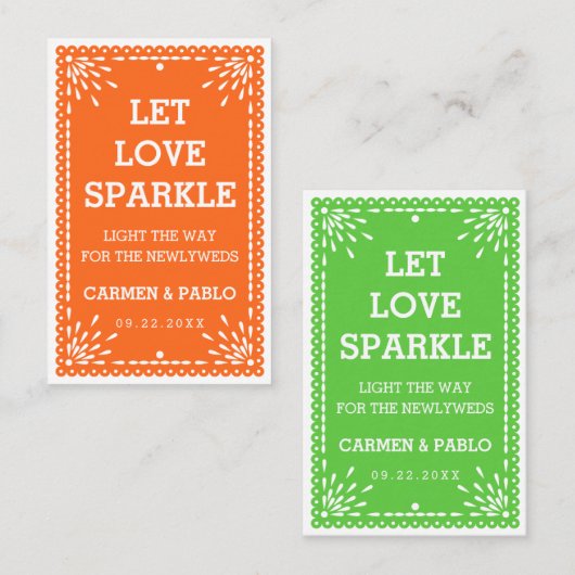 パペルカラフルピカド結婚メキシコの送信ラベル 名刺 (正面/裏面)