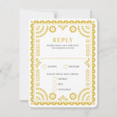パペルピカドウォームイエロー |の結婚返信RSVPカード 出欠カード (正面)