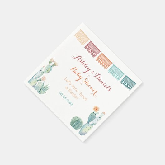 パペルピカドカクティメキシコテーマシャワーパーティー スタンダードカクテルナプキン (角)