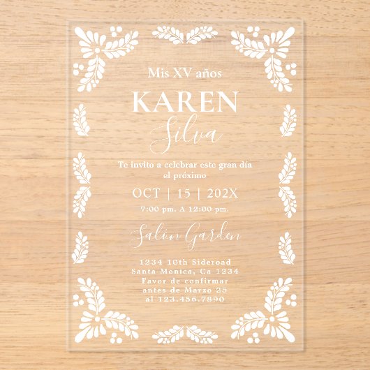 パペルピカドキンセアニェラ アクリル招待状 (正面)