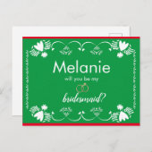パペルピカドグリーン花嫁プロポーザルのカード シーズンポストカード (正面/裏面)