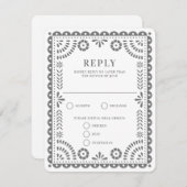 パペルピカドグレイ |の結婚返信RSVPカード 出欠カード (正面/裏面)