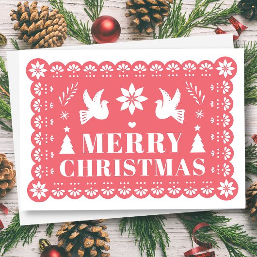 パペルピカドスタイルメキシカンクリスマスカード シーズンカード