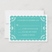 パペルピカドスタイルメキシコRSVPカード 出欠カード (正面)