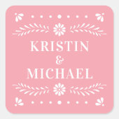 パペルピカドスタイル結婚ズステッカー スクエアシール (正面)