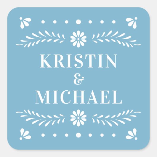 パペルピカドスタイル結婚ズステッカー スクエアシール (正面)