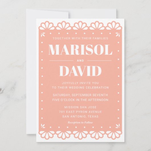 パペルピカドスタイル結婚式招待状ウィズドーヴ 招待状 (正面)