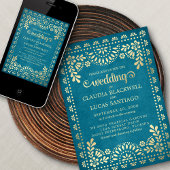 パペルピカドティール（緑がかった色）結婚式招待状 招待状