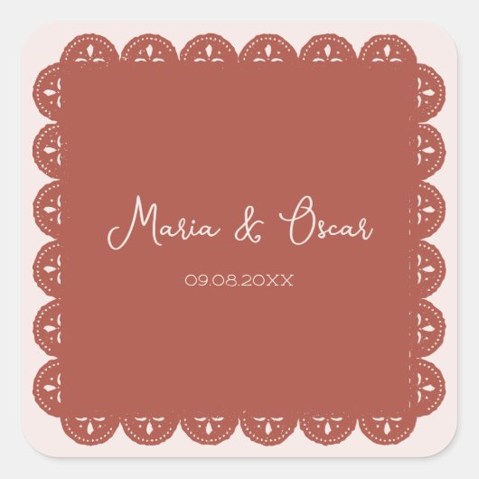 パペルピカドテラコッタメキシカン結婚チカン スクエアシール (正面)