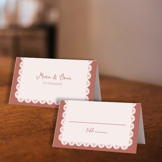 パペルピカドテラコッタメキシカン結婚チカン プレイスカード