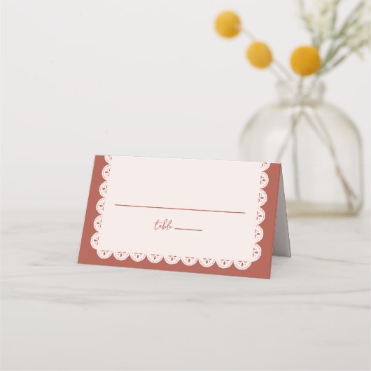 パペルピカドテラコッタメキシカン結婚チカン プレイスカード (正面)