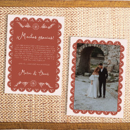 パペルピカドテラコッタメキシコタラベラ結婚ズ サンキューカード