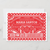 パペルピカドバースデーパーティー招待状 – 赤 招待状 (正面)