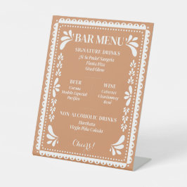 パペルピカドバーメニューメキシカンフィエスタペデスタルサイン 台座サイン