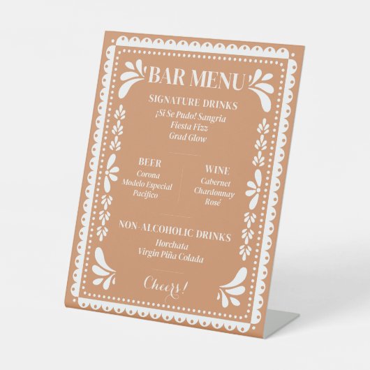 パペルピカドバーメニューメキシカンフィエスタペデスタルサイン 台座サイン (正面)