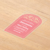 パペルピカドピインスパイアックキンセアニェラ誕生日 アクリル招待状 (レイダウン)