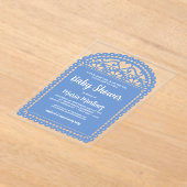 パペルピカドピインスパイアックベビーシャワー アクリル招待状 (レイダウン)