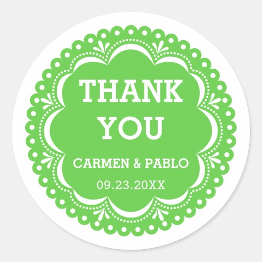 パペルピカドピンクアンドパープル結婚式の引き出物クラス ラウンドシール (正面)