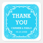 パペルピカドピンクアンドパープル結婚式の引き出物スクエア スクエアシール (正面)