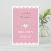 パペルピカドピンクラブバード結婚式招待状 招待状 (スタンド正面)