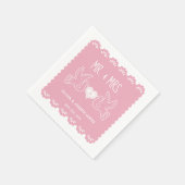 パペルピカドピンクラブ結婚バードのフェスタ スタンダードカクテルナプキン (角)