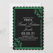 パペルピカドフィエスタスウィート16メキシカンホタロップグリーン 招待状 (正面)