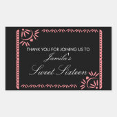 パペルピカドフィエスタスウィート16 Mexican Any Color Rec 長方形シール (正面)