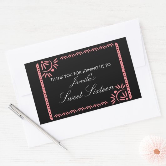 パペルピカドフィエスタスウィート16 Mexican Any Color Rec 長方形シール (封筒)