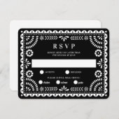 パペルピカドブラック |の結婚返信RSVPカード 出欠カード (正面/裏面)