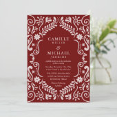 パペルピカドブルガンディメキシコ結婚式招待状 招待状 (スタンド正面)