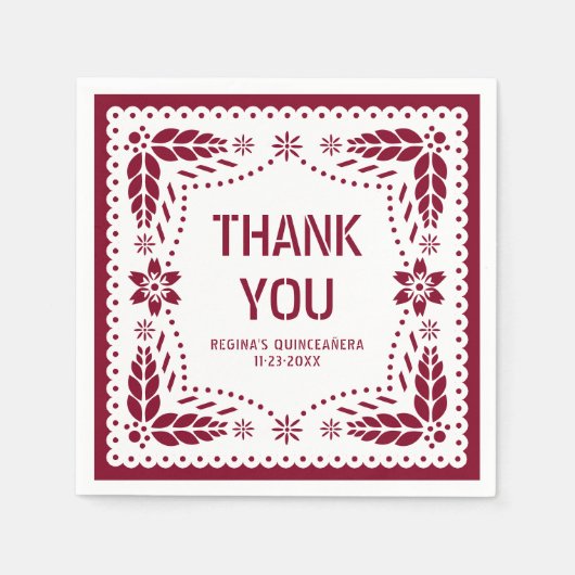 パペルピカドブルゴーニュありがとうキンセアニラ スタンダードカクテルナプキン (正面)