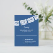 パペルピカドブルー |の結婚返信RSVPカード 出欠カード (スタンド正面)
