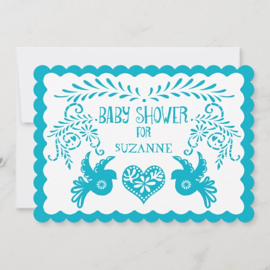 パペルピカドベビーガールシャワープールイエローフィエスタ 招待状 (正面)