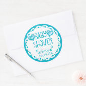 パペルピカドベビーシャワープールブルーフィエスタエンベロープ ラウンドシール (封筒)