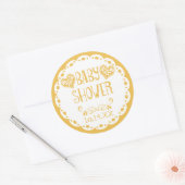 パペルピカドベビーシャワーマスタードフィエスタエンベロープ ラウンドシール (封筒)