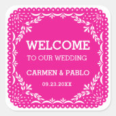 パペルピカドメカラフルキシカン結婚の歓迎バッグ スクエアシール (正面)