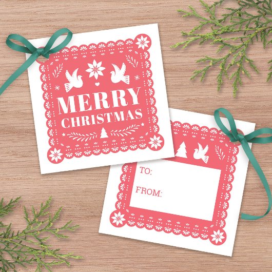 パペルピカドメキシカンクリスマスギフトラベル フェイバータグ